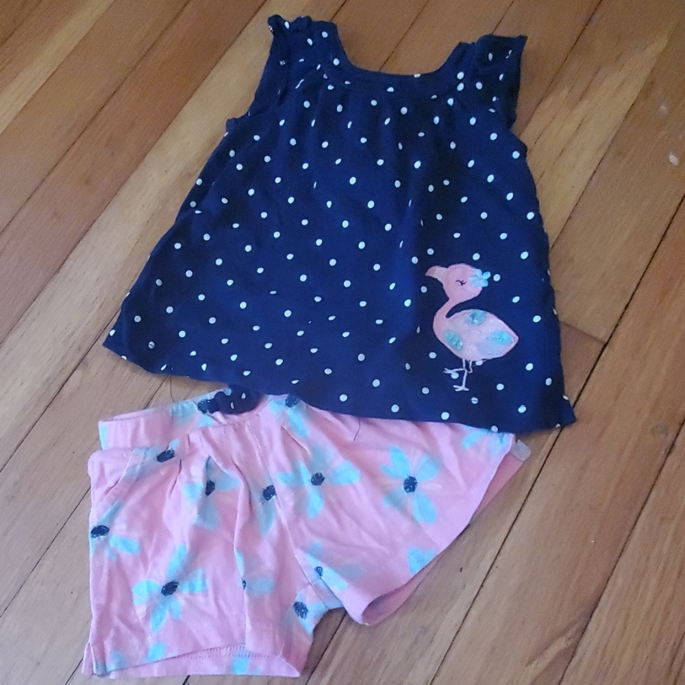 Pink Flamingo Short Set